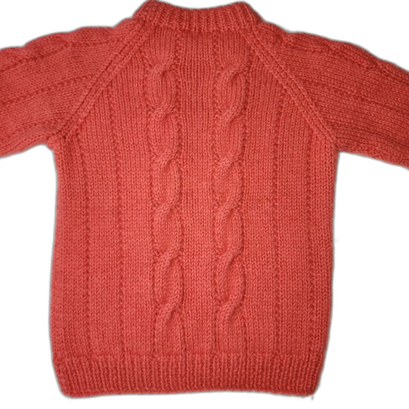 Vintage Women's Coral Cable Knit Wool Fishermans Sweater XS - Picture 2 of 7